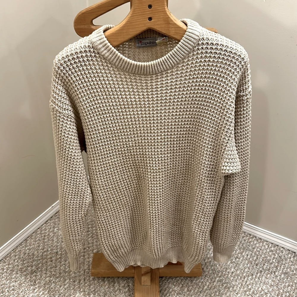 Impulse Vintage cottage core fisherman’s knit sweater size M